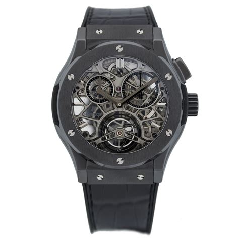 hublot classic fusion tourbillon skeleton all black|Hublot mp 10.